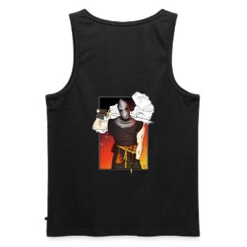 Yankee-Ritter mit Schwert - Männer Premium Bio Tank Top - Schwarz - Hinten - AI Model Male 178 light (178cm)