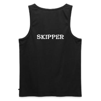 Skipper Weiss - Men's Premium Organic Tank Top - black - Back - AI Model Male 178 light (178cm)