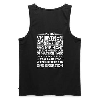 Anlagenmechaniker Klempner Plumber Sanitär Heizung - Männer Premium Bio Tank Top - Schwarz - Hinten - AI Model Male 178 light (178cm)