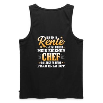 Ruhestand Renten Design für Rentner - Männer Premium Bio Tank Top - Schwarz - Hinten - AI Model Male 178 light (178cm)