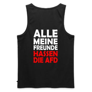 All my friends hate the AfD - Men's Premium Organic Tank Top - black - Back - AI Model Male 178 light (178cm)