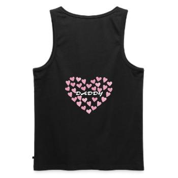 Daddy Love - Pink Hearts | Ideal for Father's Day - Men's Premium Organic Tank Top - black - Back - AI Model Male 178 light (178cm)
