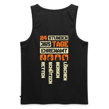 Feuerwehr - 24 Stunden 365 Tage Ehrenamt - Männer Premium Bio Tank Top - Schwarz - Hinten - AI Model Male 178 light (178cm)