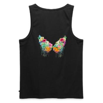 angelwings,flügel,bunt,engelsflügel,blumen - Männer Premium Bio Tank Top - Schwarz - Hinten - AI Model Male 178 light (178cm)