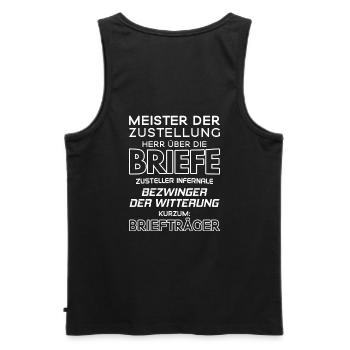 Briefträger/Briefträgerin/Postzusteller/Post - Männer Premium Bio Tank Top - Schwarz - Hinten - AI Model Male 178 light (178cm)