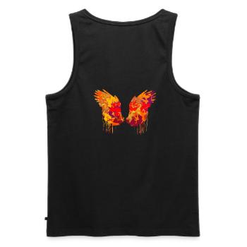 angelwings,flügel,aquarell,Herbst, engelsflügel - Männer Premium Bio Tank Top - Schwarz - Hinten - AI Model Male 178 light (178cm)