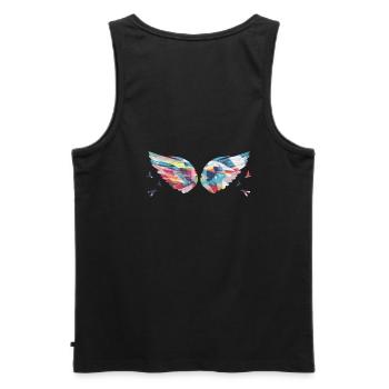 Angelwings,Wings,Watercolor,Colorful,Angel Wings - Men's Premium Organic Tank Top - black - Back - AI Model Male 178 light (178cm)