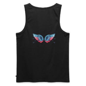 angelwings,flügel,aquarell,bunt,engelsflügel - Männer Premium Bio Tank Top - Schwarz - Hinten - AI Model Male 178 light (178cm)