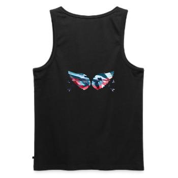 Angelwings,Wings,Watercolor,Colorful,Angel Wings - Men's Premium Organic Tank Top - black - Back - AI Model Male 178 light (178cm)