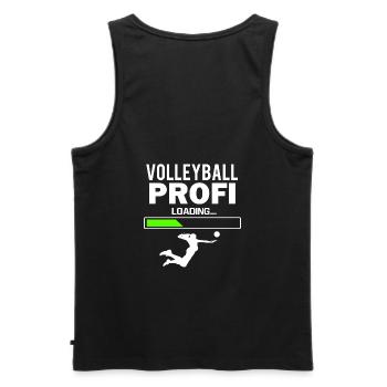 volleyball - Men's Premium Organic Tank Top - black - Back - AI Model Male 178 light (178cm)
