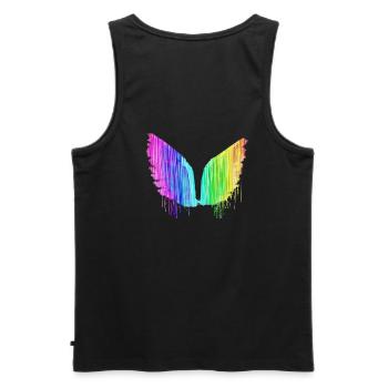 Angelwings,Wings,Watercolor,Angel Wings,Colorful,LGBT - Men's Premium Organic Tank Top - black - Back - AI Model Male 178 light (178cm)