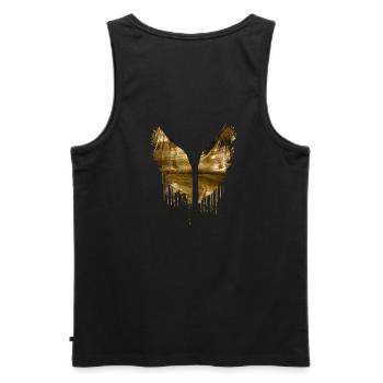 angelwings,flügel,gold,engelsflügel,metallisch - Männer Premium Bio Tank Top - Schwarz - Hinten - AI Model Male 178 light (178cm)