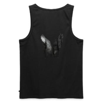 ailes d’ange, ailes, sombres, colorées, darkangel, gothiques, - Débardeur bio Premium Homme - noir - Dos - AI Model Male 178 light (178cm)