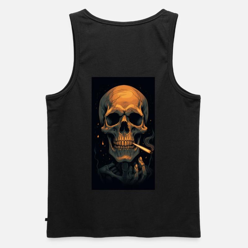 Rauche bis ich sterbe - Männer Premium Bio Tank Top - Schwarz