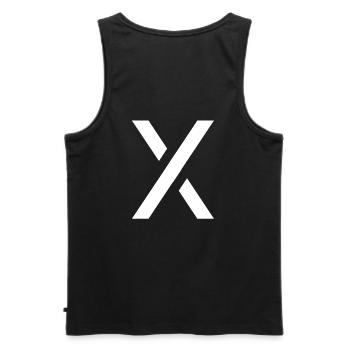 X - Men's Premium Organic Tank Top - black - Back - AI Model Male 178 light (178cm)