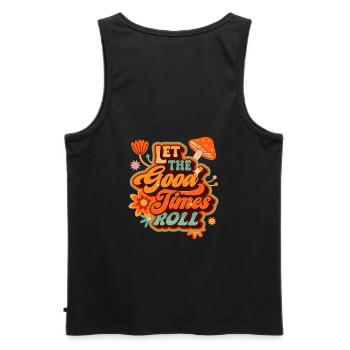 Let The Good Times Roll Retro Vintage Design - Men's Premium Organic Tank Top - black - Back - AI Model Male 178 light (178cm)