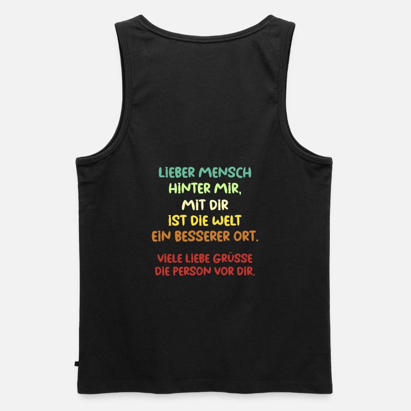 Lieber Mensch hinter mir - Männer Premium Bio Tank Top - Schwarz