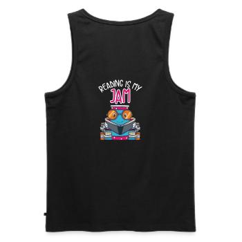 Reading - Reading Is My Jam - Men's Premium Organic Tank Top - black - Back - AI Model Male 178 light (178cm)