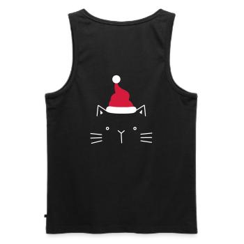 Cat face Santa Claus Christmas gift - Men's Premium Organic Tank Top - black - Back - AI Model Male 178 light (178cm)