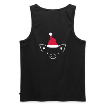 Cochon Sau Nikolaus Noël drôle drôle - Débardeur bio Premium Homme - noir - Dos - AI Model Male 178 light (178cm)