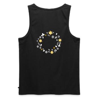Stars and more  | Symbole-Rahmen Weihnachten - Männer Premium Bio Tank Top - Schwarz - Hinten - AI Model Male 178 light (178cm)
