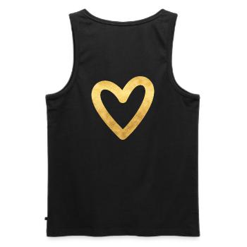Herz gold I Symbol Liebe Geschenk - Männer Premium Bio Tank Top - Schwarz - Hinten - AI Model Male 178 light (178cm)