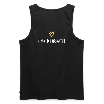 Ich heirate Herz gold Hochzeit Geschenk - Männer Premium Bio Tank Top - Schwarz - Hinten - AI Model Male 178 light (178cm)