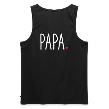 Papa coeur - Cadeau fête des pères chère famille - Débardeur bio Premium Homme - noir - Dos - AI Model Male 178 light (178cm)