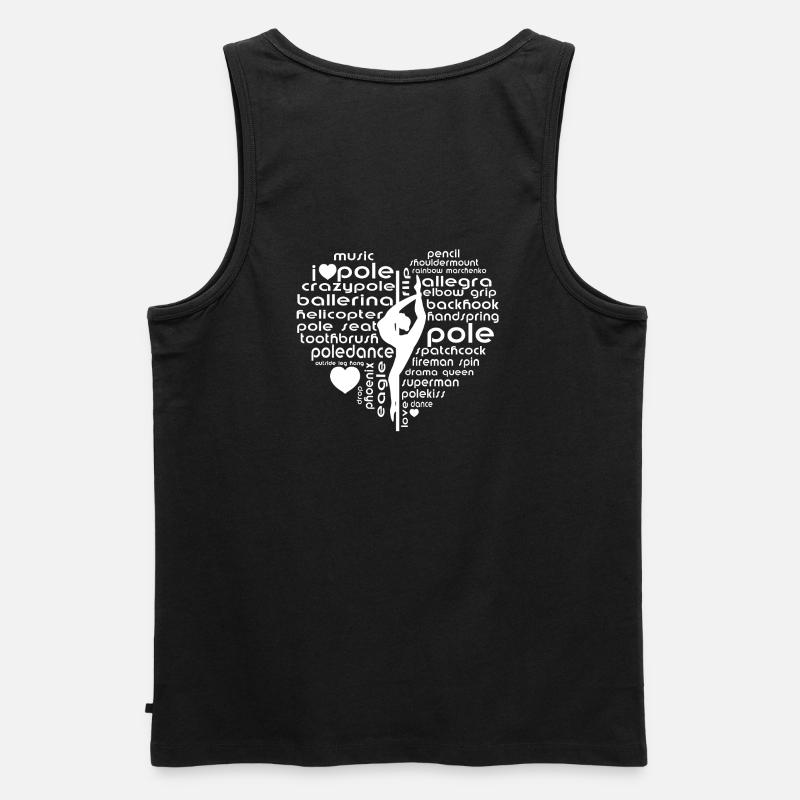 Pole Dance Herz Silhouette Wortdesign - Männer Premium Bio Tank Top - Schwarz