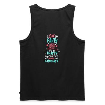 Crocheting Knitting for a Crocheter - Men's Premium Organic Tank Top - black - Back - AI Model Male 178 light (178cm)