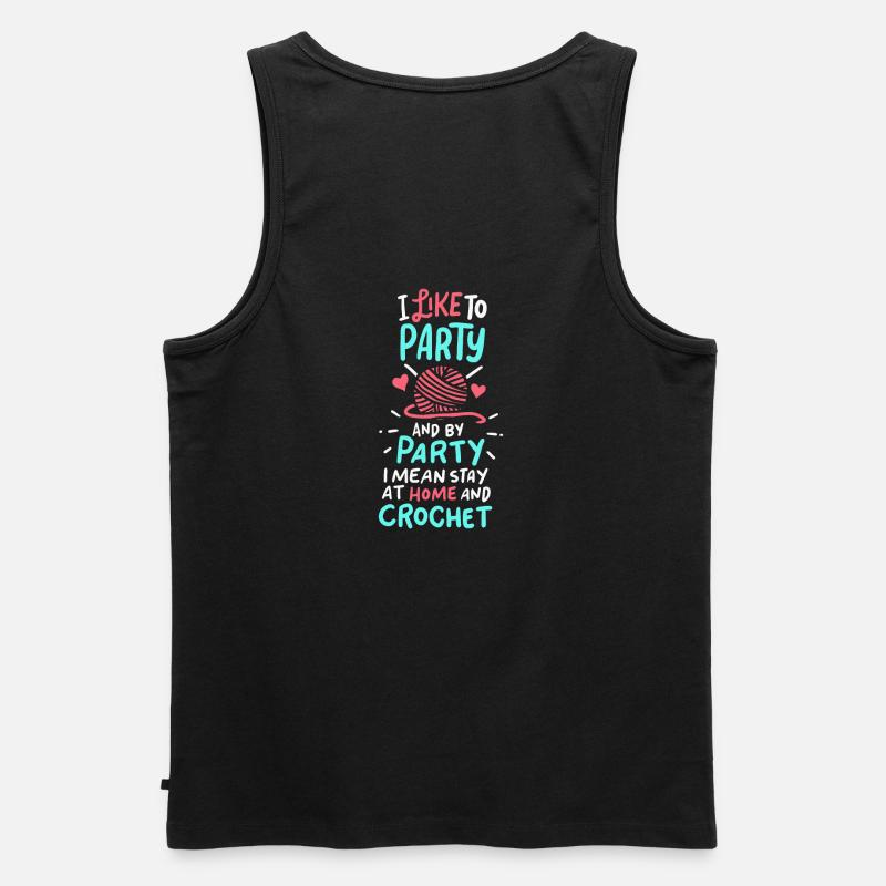 Häkeln Häkelnadel Stricken Geschenk - Männer Premium Bio Tank Top - Schwarz