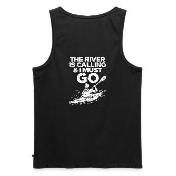 Kayaking Kayak Paddling - Men's Premium Organic Tank Top - black - Back - AI Model Male 178 light (178cm)