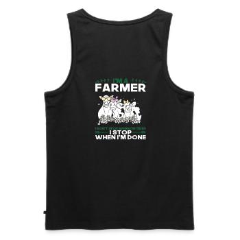 Farmer Saying Gift - Men's Premium Organic Tank Top - black - Back - AI Model Male 178 light (178cm)
