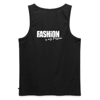 FASHION is my passion - Männer Premium Bio Tank Top - Schwarz - Hinten - AI Model Male 178 light (178cm)