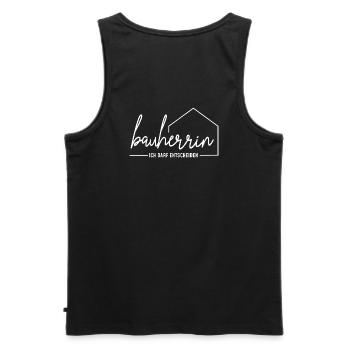 Bauherrin - ich darf entscheiden - Männer Premium Bio Tank Top - Schwarz - Hinten - AI Model Male 178 light (178cm)
