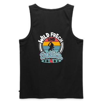 4. Geburtstag Piraten Pirat Kinder - Männer Premium Bio Tank Top - Schwarz - Hinten - AI Model Male 178 light (178cm)