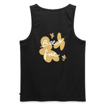 Bee free , Sei frei Biene - Männer Premium Bio Tank Top - Schwarz - Hinten - AI Model Male 178 light (178cm)