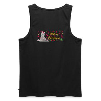 Kultiger Wolf Weihnachten, MÄHrry Christmähs Stern - Männer Premium Bio Tank Top - Schwarz - Hinten - AI Model Male 178 light (178cm)