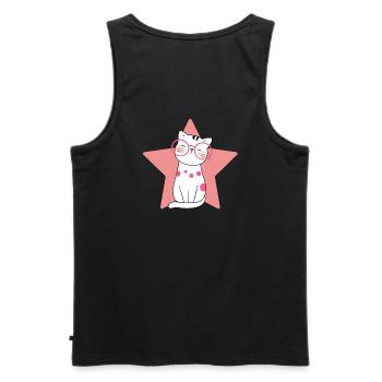 chat, chat mignon, chat domestique - Débardeur bio Premium Homme - noir - Dos - AI Model Male 178 light (178cm)