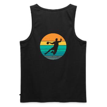 handball, fan de handball, jouer au handball - Débardeur bio Premium Homme - noir - Dos - AI Model Male 178 light (178cm)
