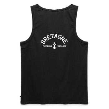 Bretagne, Bretagne humour, j'aime la Bretagne - Débardeur bio Premium Homme - noir - Dos - AI Model Male 178 light (178cm)