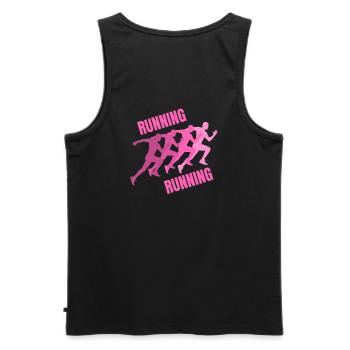 running, jogging, running, jogging - Men's Premium Organic Tank Top - black - Back - AI Model Male 178 light (178cm)