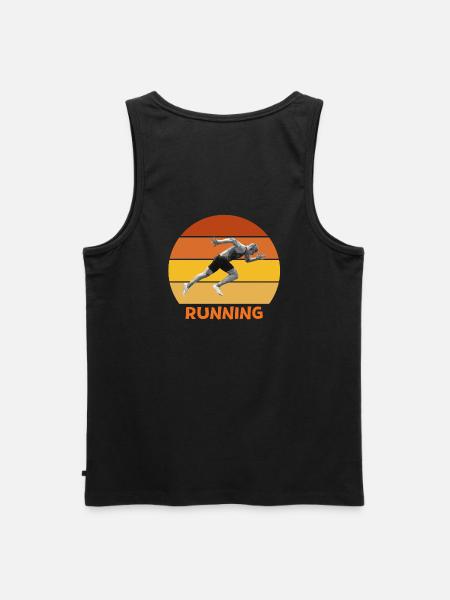 athletics, sprint, running - Men's Premium Organic Tank Top - black