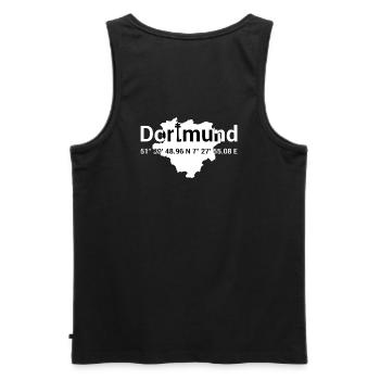 Dortmund Lokal Koordinaten Ruhrpott Ruhrgebiet - Männer Premium Bio Tank Top - Schwarz - Hinten - AI Model Male 178 light (178cm)
