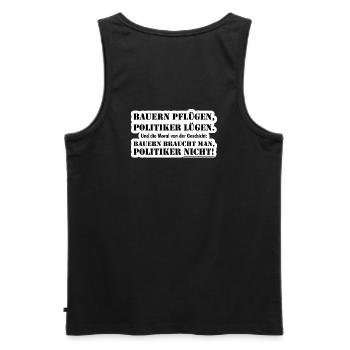 Bauern braucht man - Männer Premium Bio Tank Top - Schwarz - Hinten - AI Model Male 178 light (178cm)
