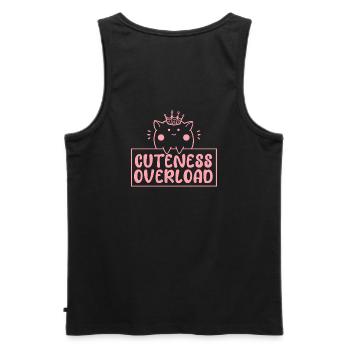 Katze in Pink und mit Krone, Cuteness Overload - Männer Premium Bio Tank Top - Schwarz - Hinten - AI Model Male 178 light (178cm)