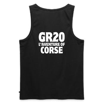 Corsica, island of beauty, Corsican pride - Men's Premium Organic Tank Top - black - Back - AI Model Male 178 light (178cm)