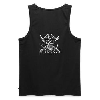 Tête de mort pirate sabres - Débardeur bio Premium Homme - noir - Dos - AI Model Male 178 light (178cm)