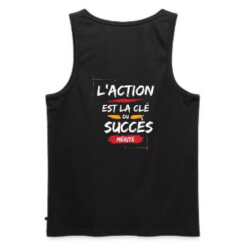 Motivational Quote for Success - Men's Premium Organic Tank Top - black - Back - AI Model Male 178 light (178cm)