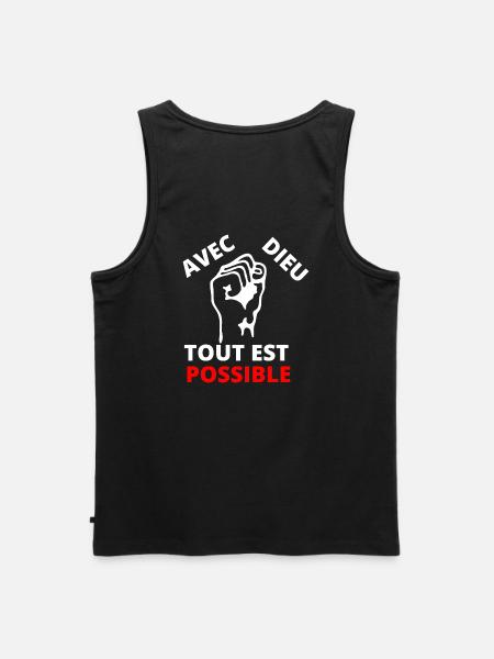 Poing revendicatif inspirant message de solidarité - Débardeur bio Premium Homme - noir